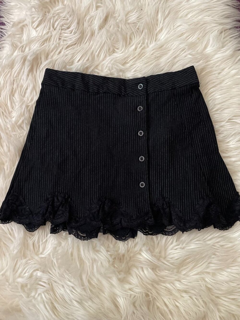 Unif becca pinstripe mini skirt emo goth grunge | size S